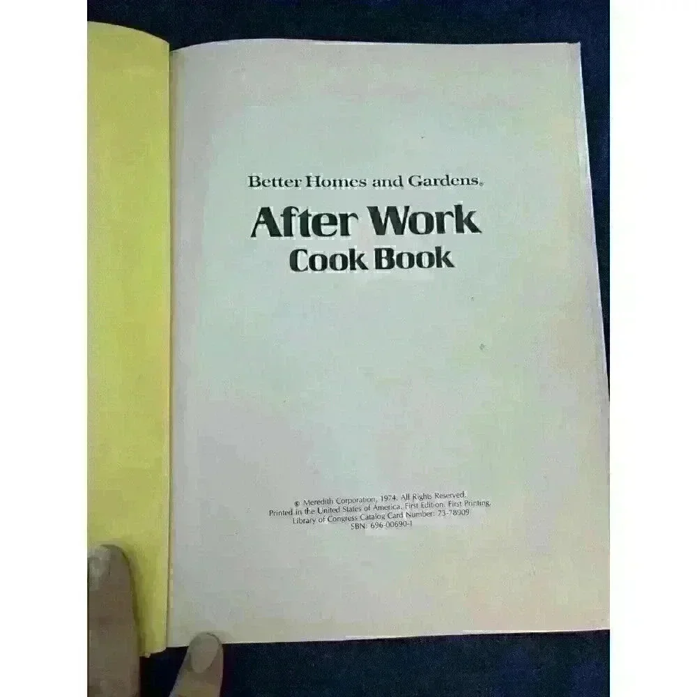 Vintage Better Homes and Gardens After Work Cook Book First Edition First‎ Print